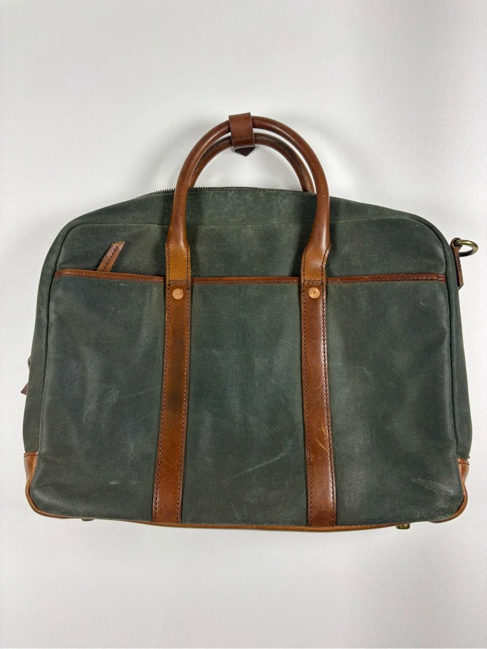 Satchel & Page Waxed Canvas Messenger Bag - No Shoulder Strap